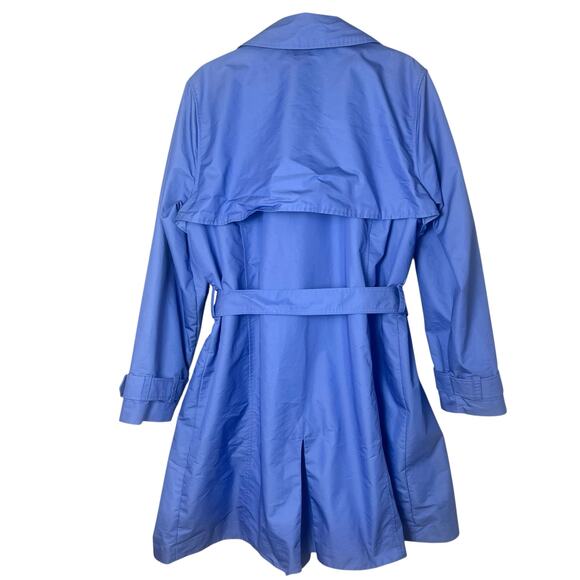L.L. Bean Women's Double Breasted Long Trench Coat Periwinkle Blue Size 2X - Picture 8 of 9